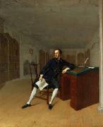 Arthur Devis Sir Roger Newdigate in the Library at Arbury oil painting on canvas